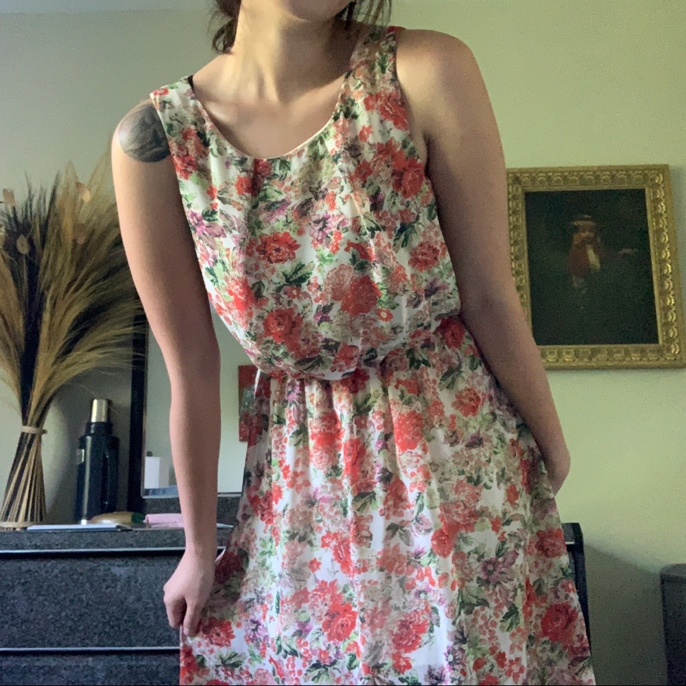 Floral high low summer dress